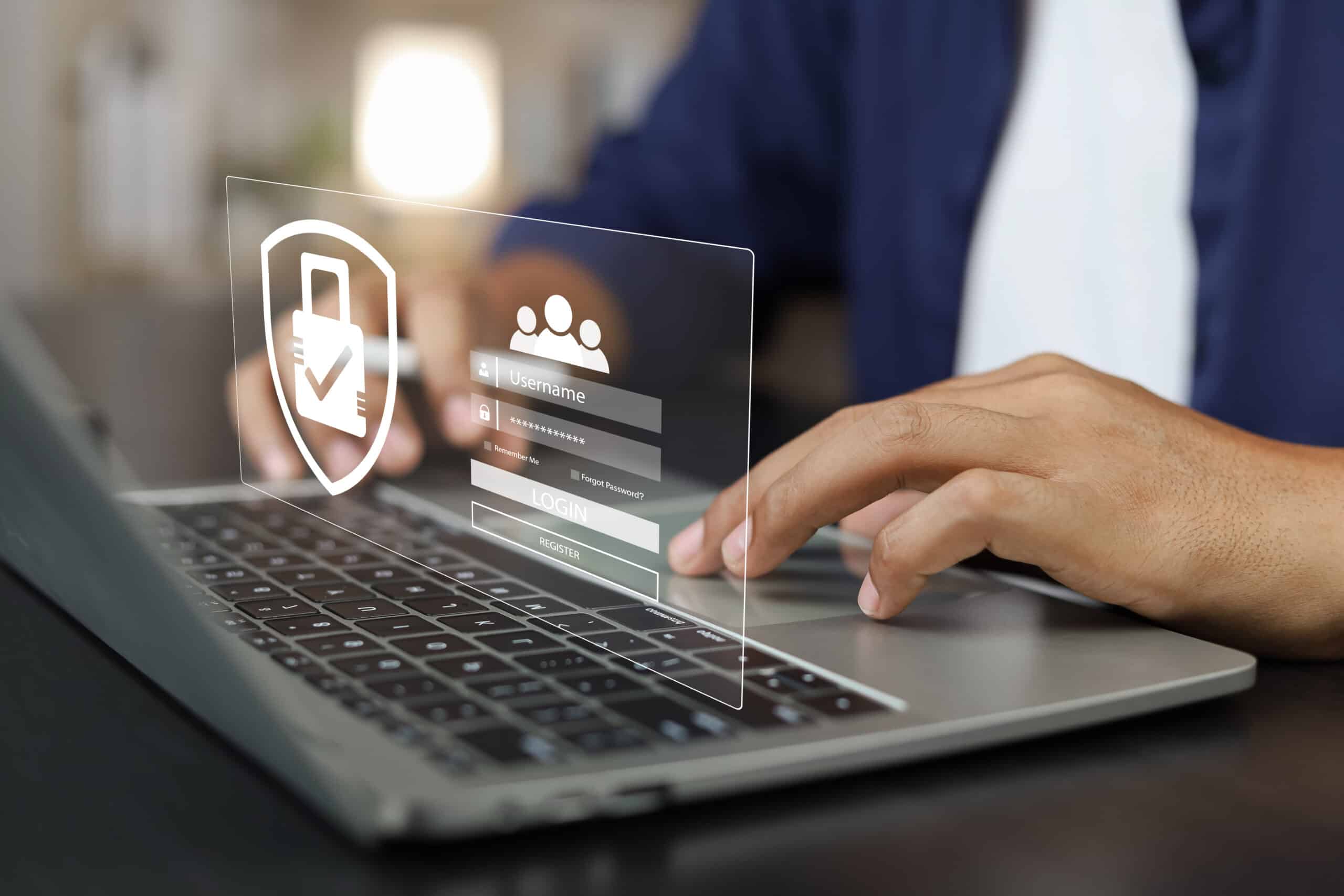 Cyber security concept, User enters password to login to privacy and protect personal data, Secure technology, Secure access to internet information, Business and person confidentiality.